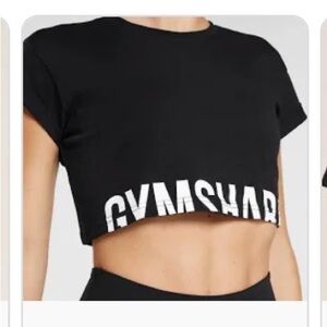 Gymshark Black Crop Top Short Sleeve Shirt